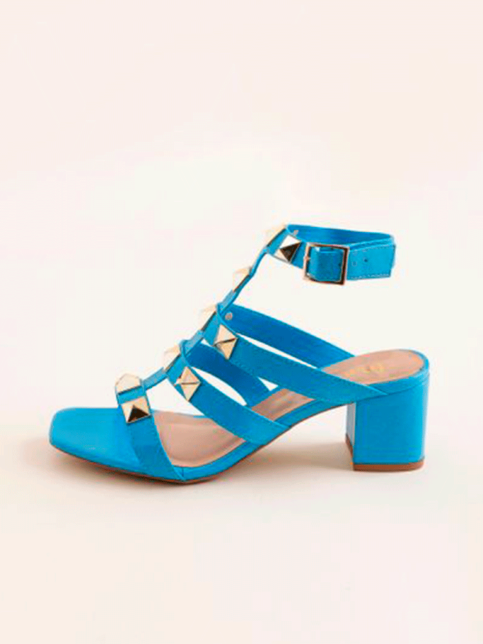 Sandália Spike Salto Bloco Azul - Image 3
