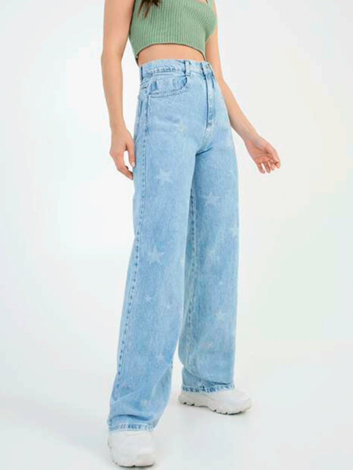 Calça jeans fivelas