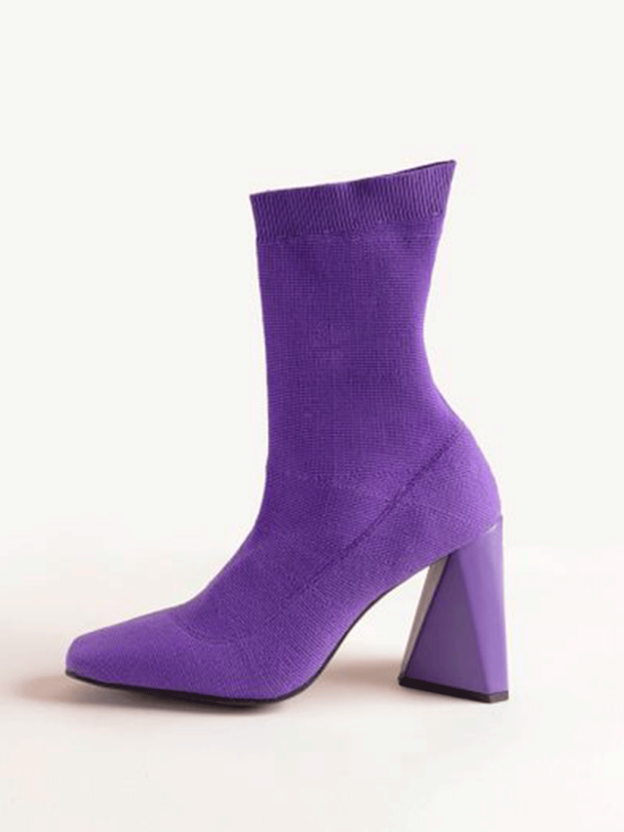 Bota Meia Salto Pirâmide Alto Roxo - Image 2